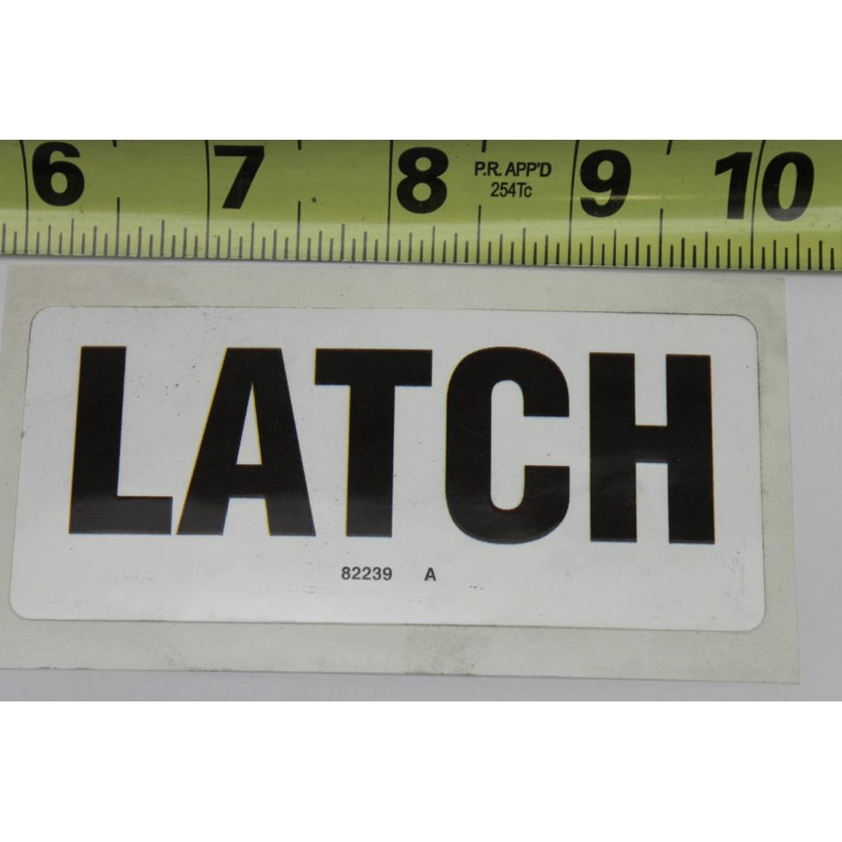 Genie Part # 82239. 82239GT - DECAL. LABEL. LATCH
