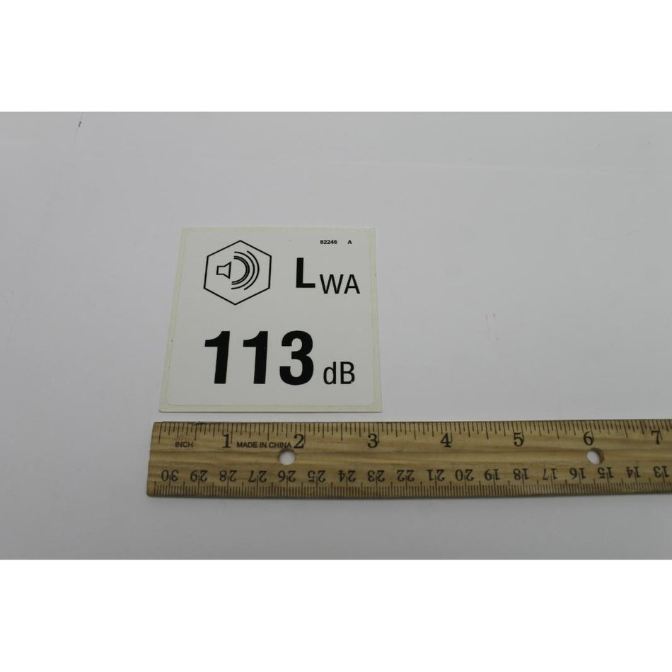 Genie Part # 82246. 82246GT - DECAL. LABEL. 113 DB***