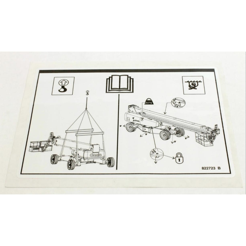 Genie Part # 822723. 822723GT - DECAL. TRANSPORT DIAGRAM. SX-180