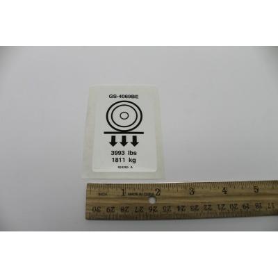 Genie Part # 824265. 824265GT - DECAL. LABEL. WHEEL LD. GS4069BE