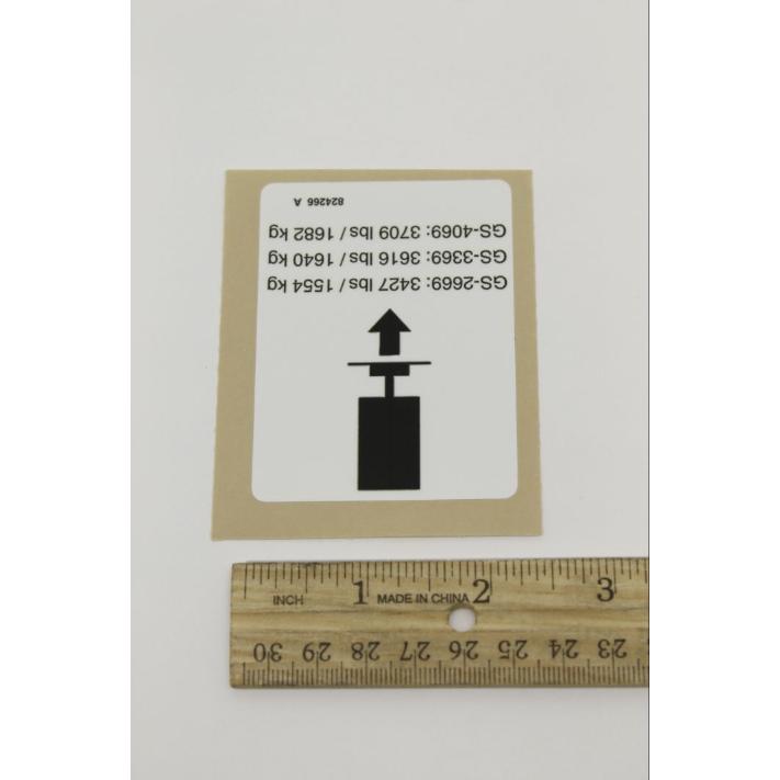 Genie Part # 824266. 824266GT - DECAL. LABEL. OUTRIGGER LD. BE
