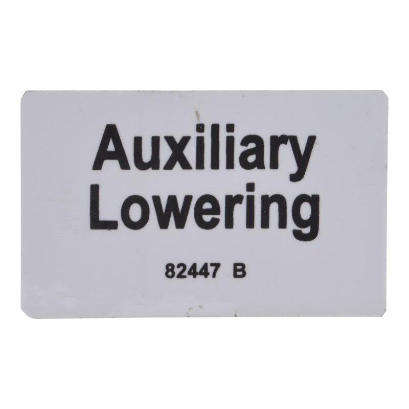 JLG Part # 82447 - Genie-AUX LOWERING