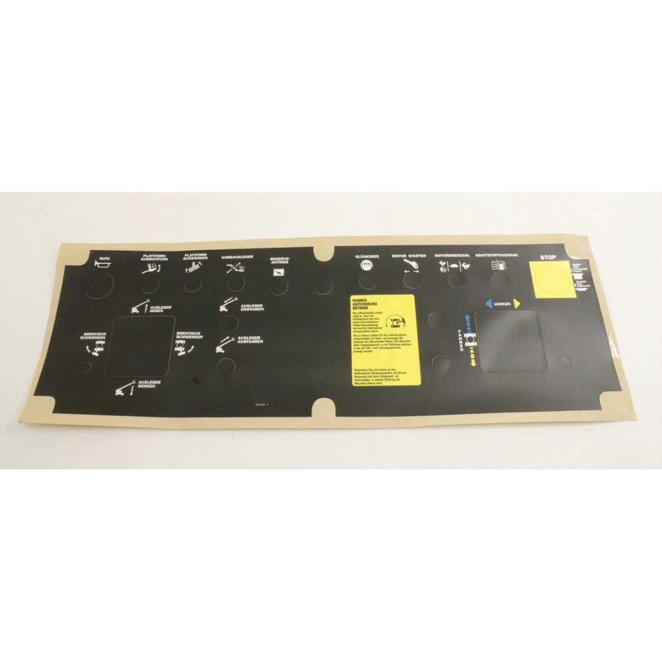Genie Part # 82469. 82469GT - DECAL. PLATFORM CONTROL PANEL