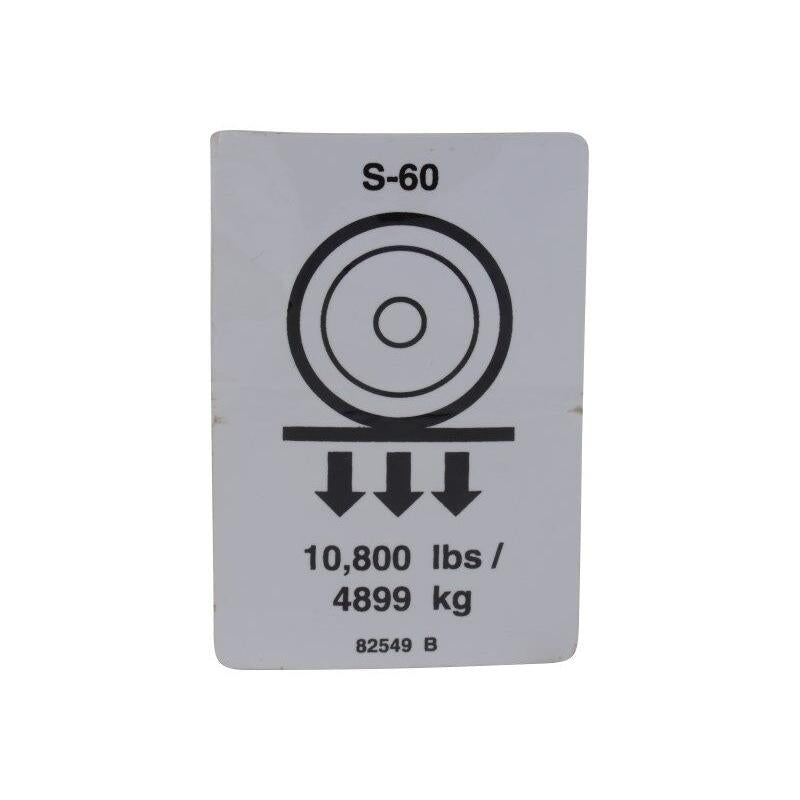 JLG Part # 82549 - Genie-DECAL. WHEEL LOAD S60