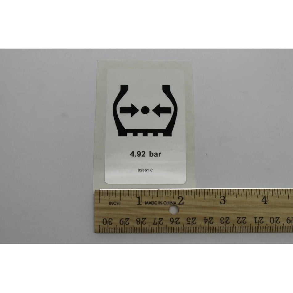 Genie Part # 82551. 82551GT - DECAL. LABEL. TIRE PRESSURE