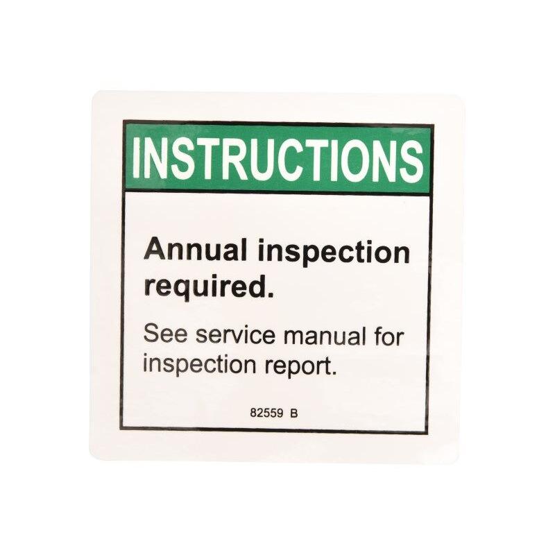 JLG Part # 82559 - Genie-INSTRUCT ANNUAL INSP REQ