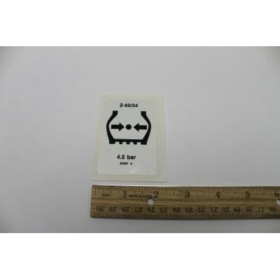 Genie Part # 82589. 82589GT - DECAL. LABEL. TIRE PRESSURE. Z60
