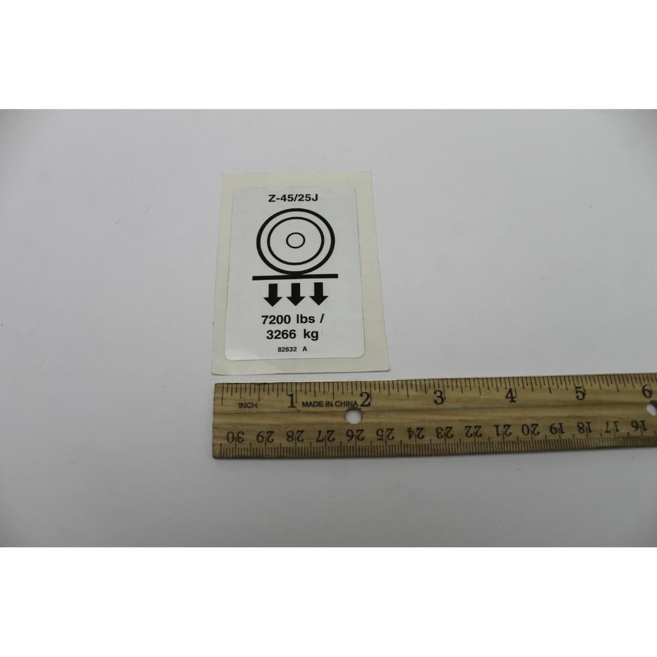 Genie Part # 82632. 82632GT - DECAL. LABEL. WHEEL LOAD Z4525J