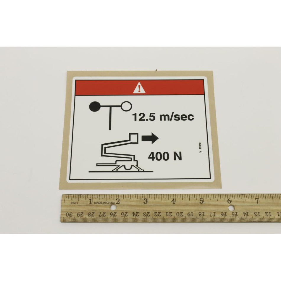 Genie Part # 82658. 82658GT - DECAL. DANGER. MANUAL FORCE. 400N