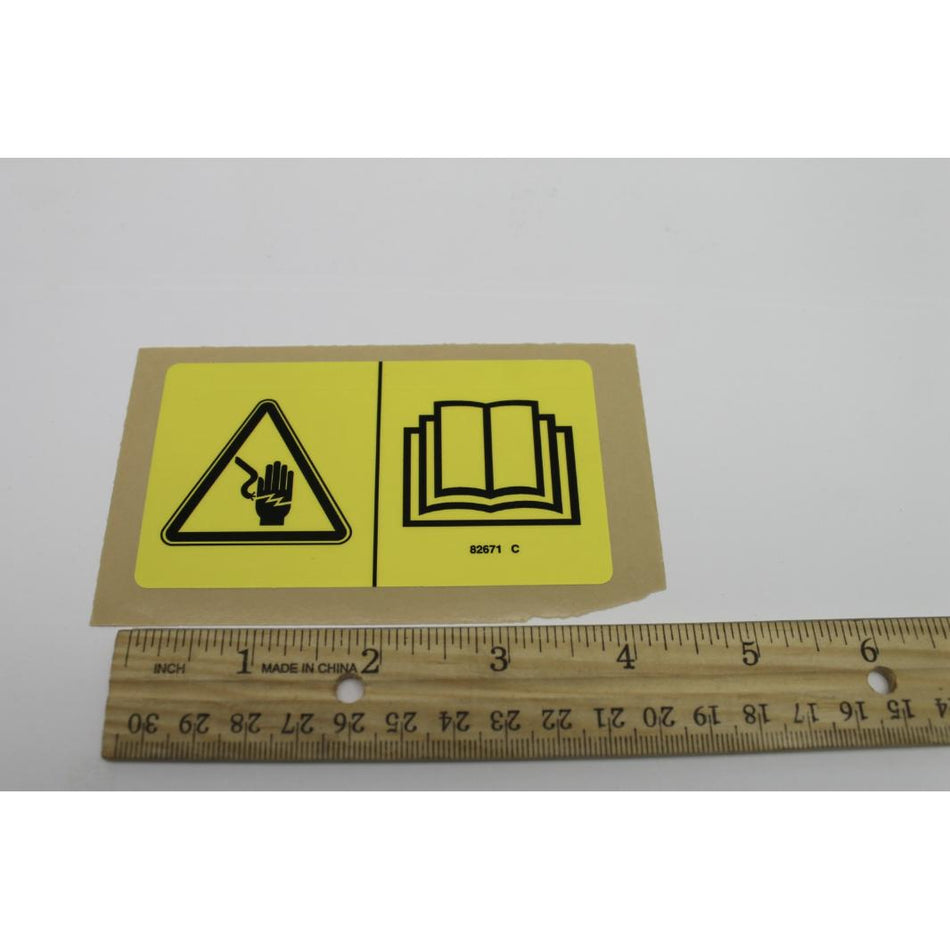 Genie Part # 82671. 82671GT - DECAL. LABEL. WELD LINE INST. SYM