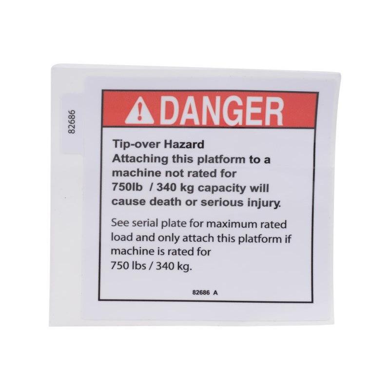 JLG Part # 82686 - Genie-DECAL. DANGER. TIP OVER