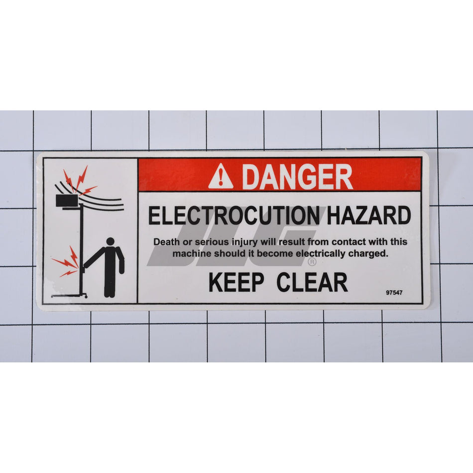 JLG Part # 97547 - Genie-DANGER ELEC HAZ