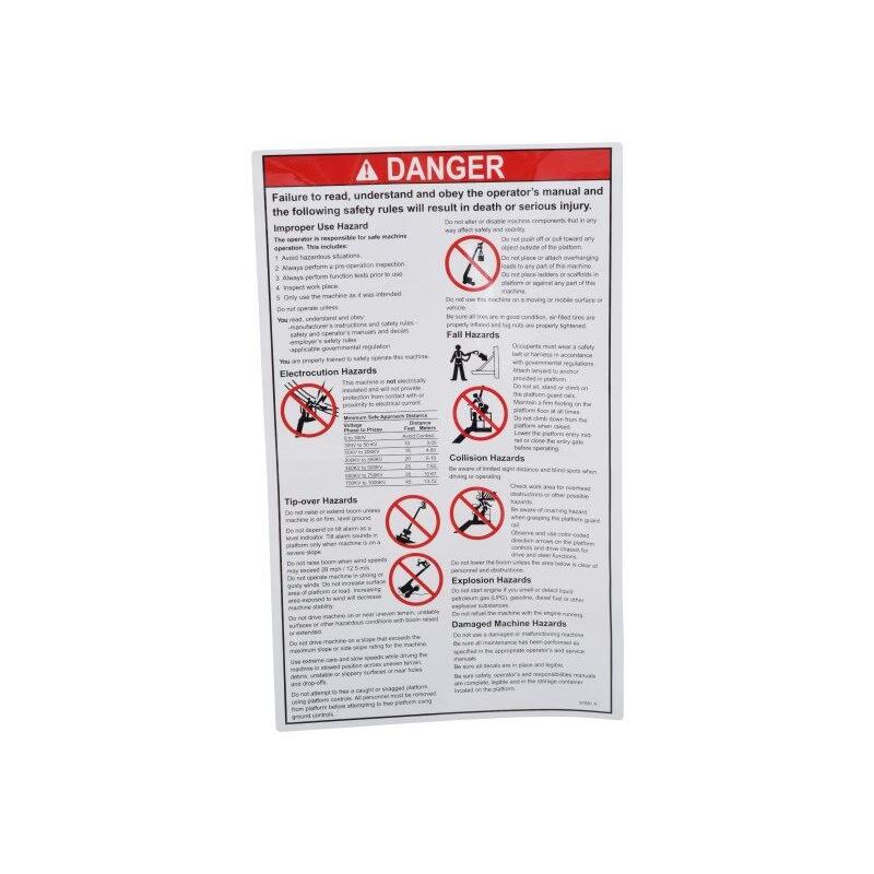 JLG Part # 97890 - Genie-GEN SAFETY RULES