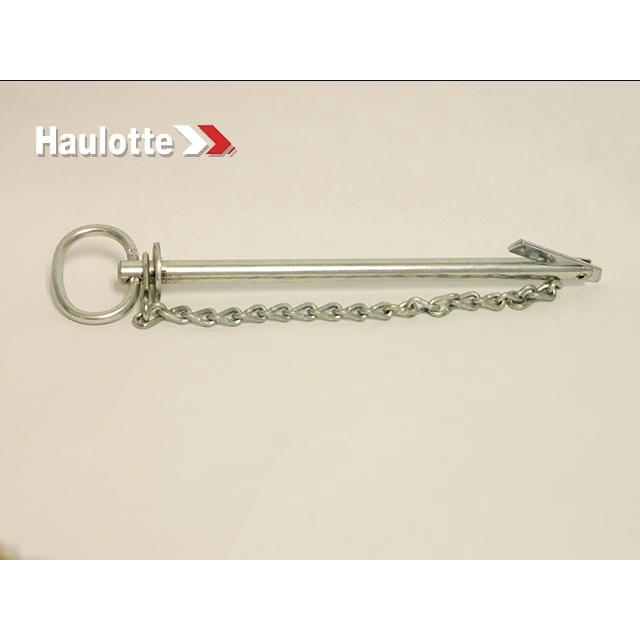 Haulotte Part # A-00028 - Clevis Pin-Tension Lock 1/2 x 8 1/4 w/12in Chain Lanyard