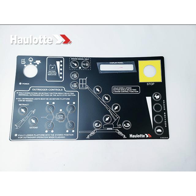 Haulotte Part # A-00238-D - Control Box Decal Overlay-Lower Telescopic