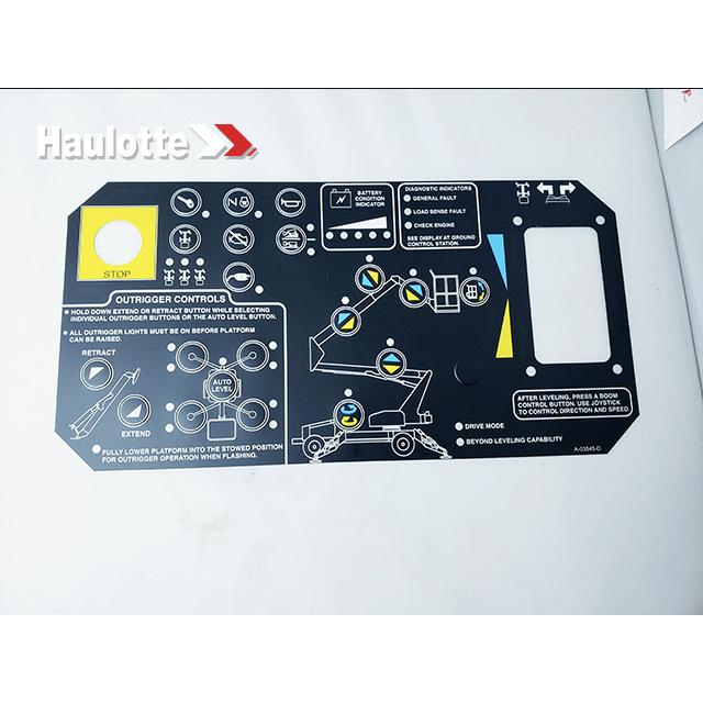 Haulotte Part # A-03545-D - Control Box Decal Overlay-Four Wheel Steer-Upper-Articulating