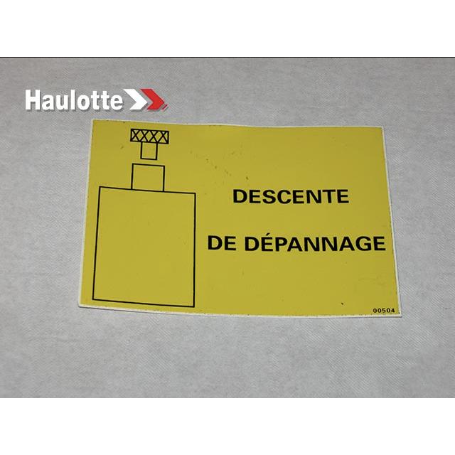 Haulotte Part # ABM00504 - LABEL