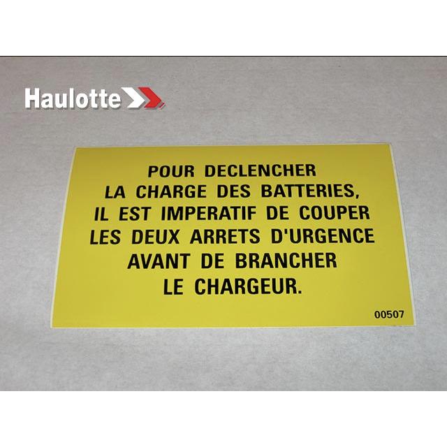 Haulotte Part # ABM00507 - LABEL
