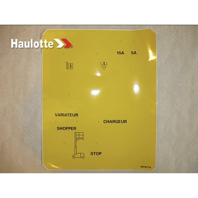 Haulotte Part # ABM08707A - LABEL