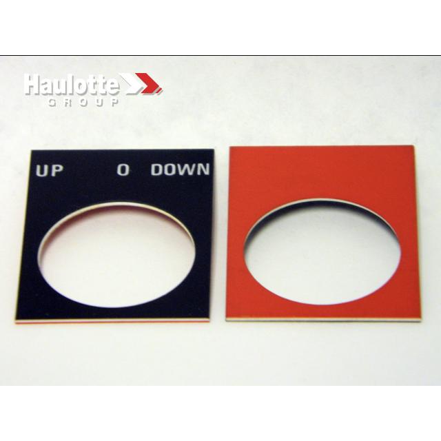 Haulotte Part # B00-00-0016 - Legend Plate 'Up-o-down'