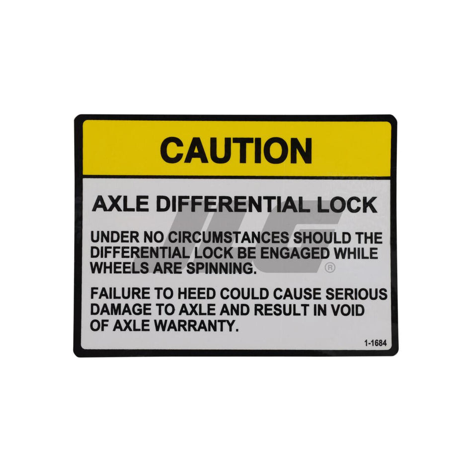 Genie Part # 1-1684. 1-1684GT - DECAL. AXLE DIFFERENTIAL LO