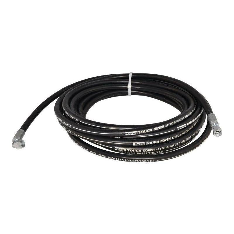 Genie Part # 75278-60300. 75278-60300GT - HOSE ASSY. 1/2. 90 FEM. STR FEM