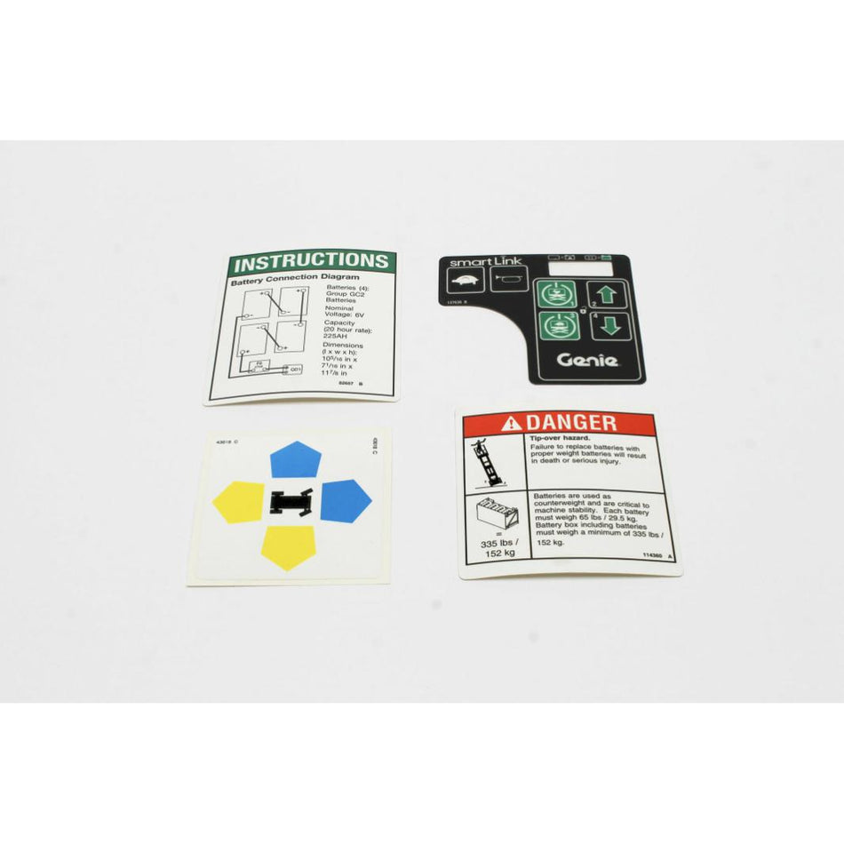 Genie Part # 232053. 232053GT - DECAL KIT. 1530 COMP.. WRD. ANSI