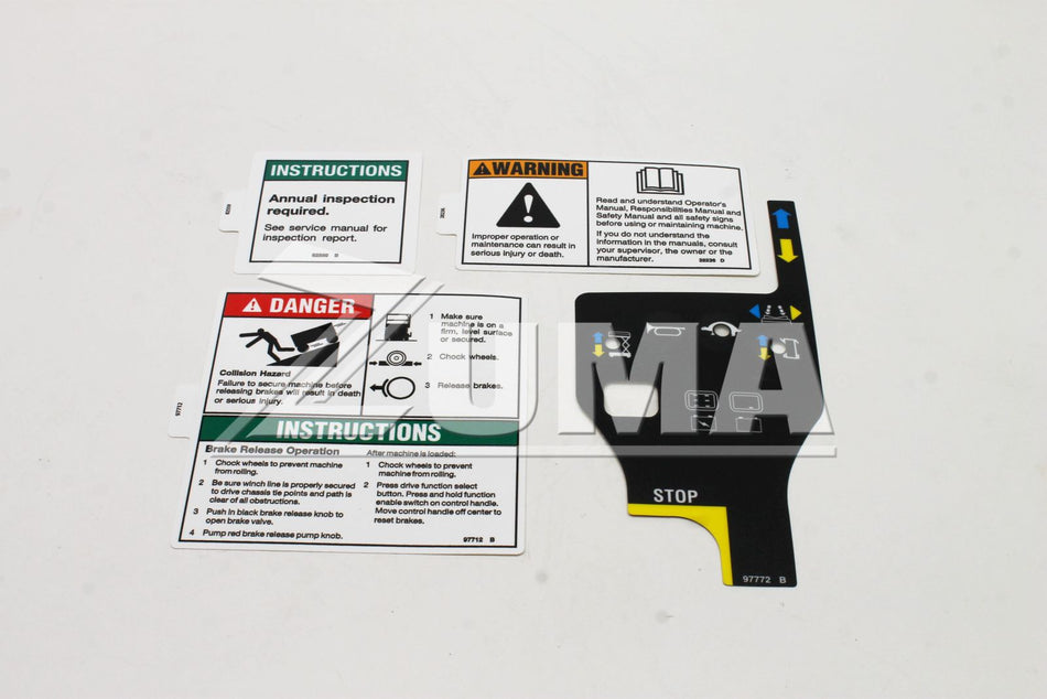 Genie Part # 233221. 233221GT - DECAL KIT. 1530 COMP.WORD