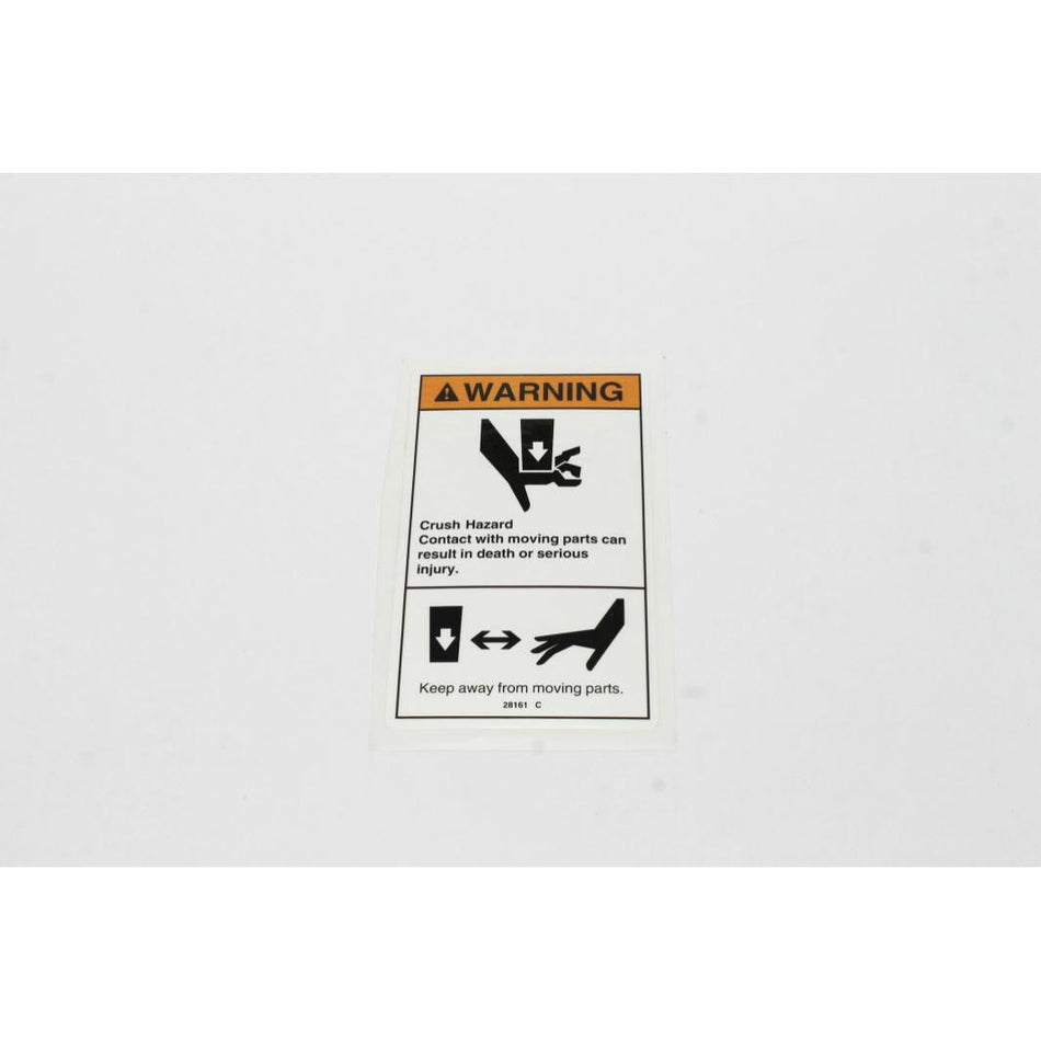 Genie Part # 28161. 28161GT - DECAL.WARN.CRUSH HAZARD HAND