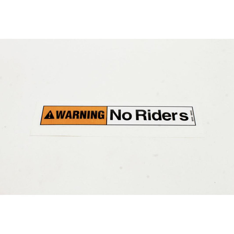 Genie Part # 33468. 33468GT - DECAL.WARNING.NO RIDERS