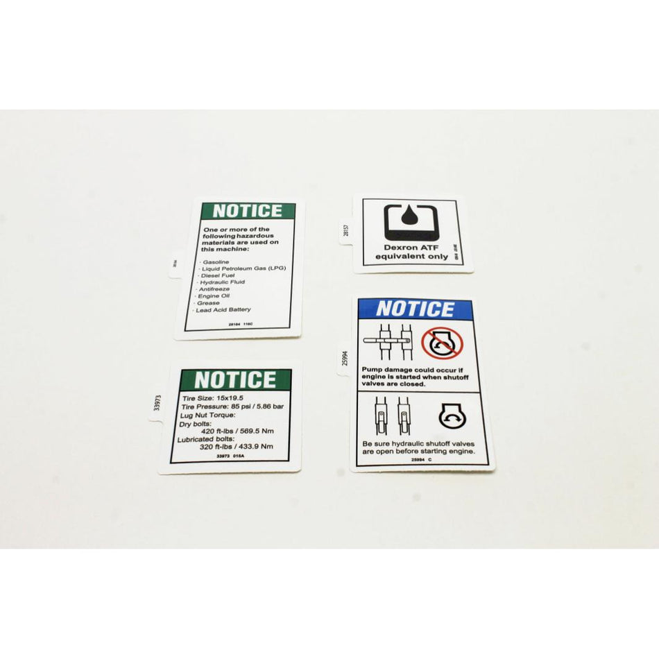 Genie Part # 46200. 46200GT - DECAL KIT. INSTRUCT. S60/65 DSL