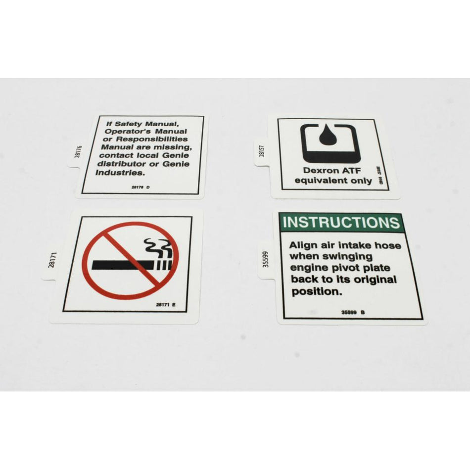 Genie Part # 46229. 46229GT - DECAL KIT. INSTRUCT. Z-60 DIESEL