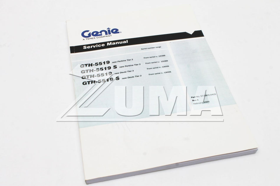 Genie Part # 57.0009.0415. 57.0009.0415GT - U/M MANUAL