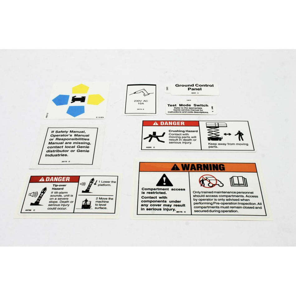 Genie Part # 97374. 97374GT - DECAL KIT. INSTRUC. GS90/84***