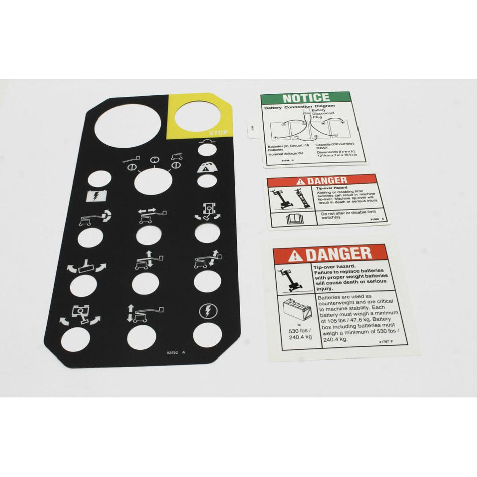 Genie Part # T107970. T107970GT - DECAL KIT. WORD. Z30/20 ANSI