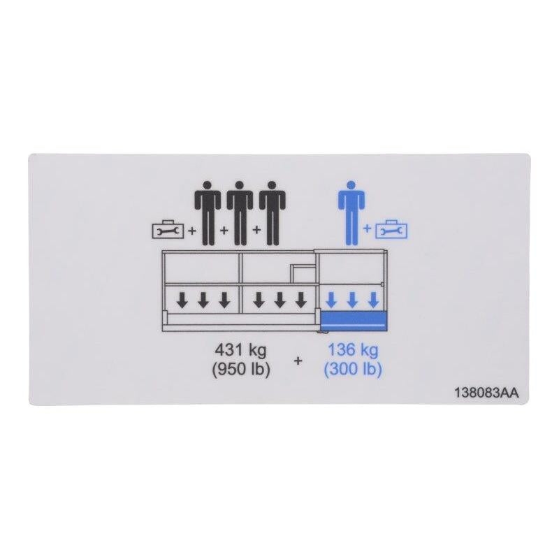 Skyjack Part # 138083 - Label. Platform Capacity 1250
