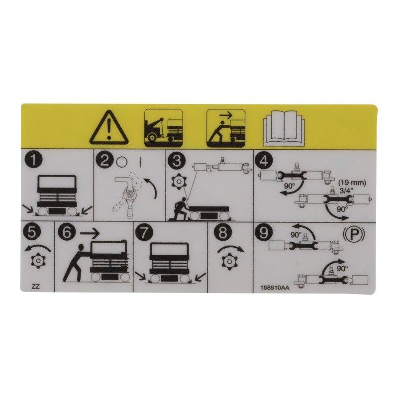 Skyjack Part # 158910 - Label. VL. Towing/Pushing Proc
