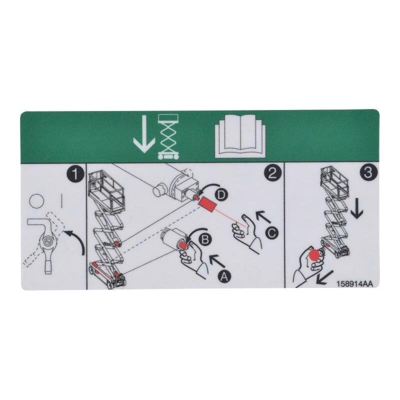Skyjack Part # 158914 - Label. VL. Emergency Lowering