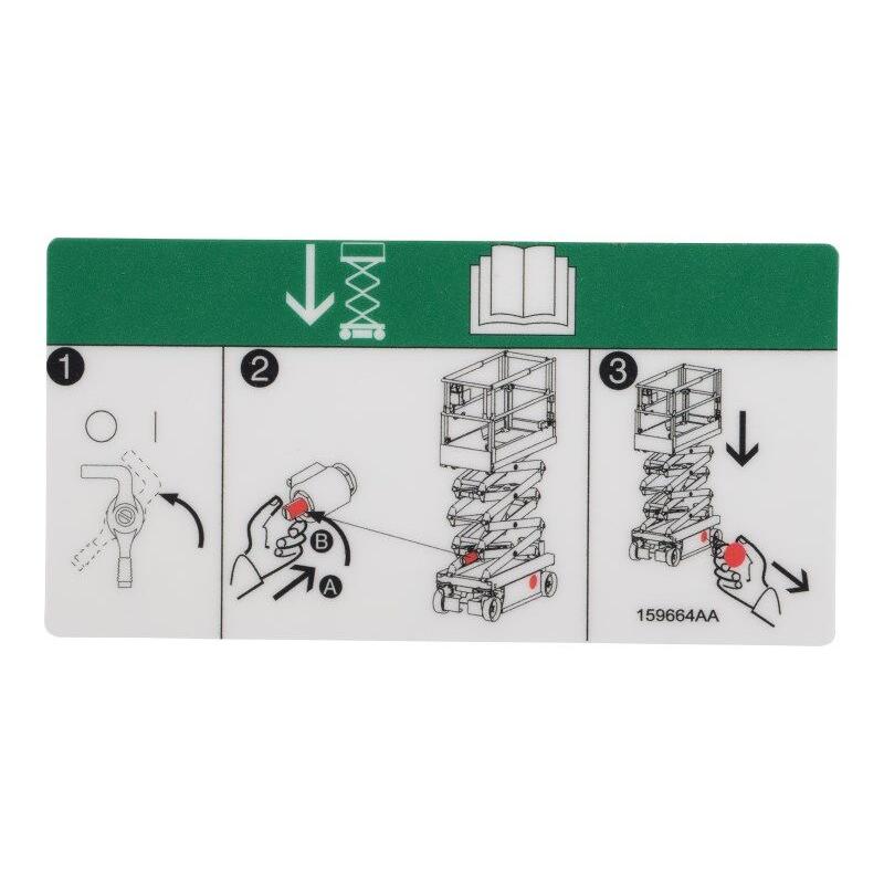 Skyjack Part # 159664 - Label. VL. Emergency Lowering